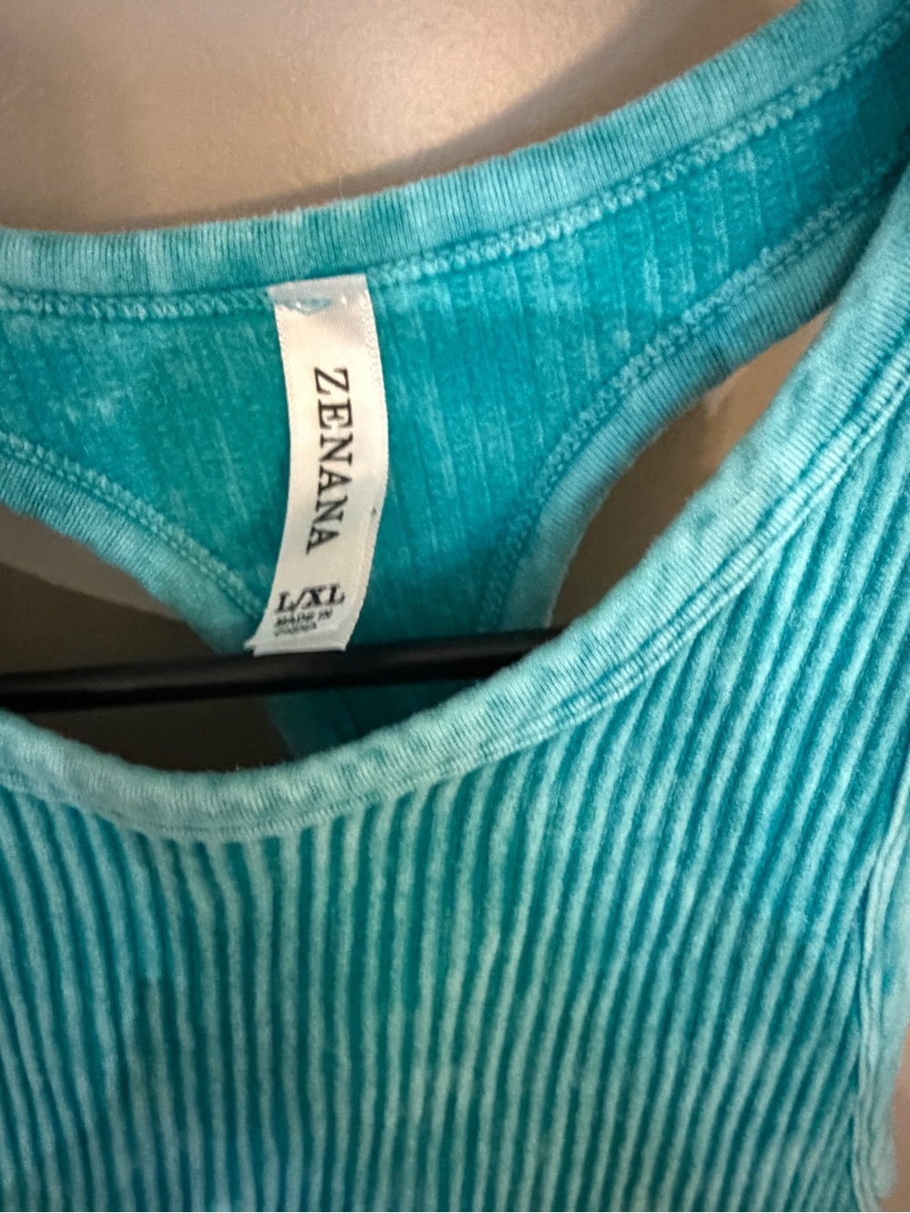 Zenana Outfitters Teal Ribbed Tank Top